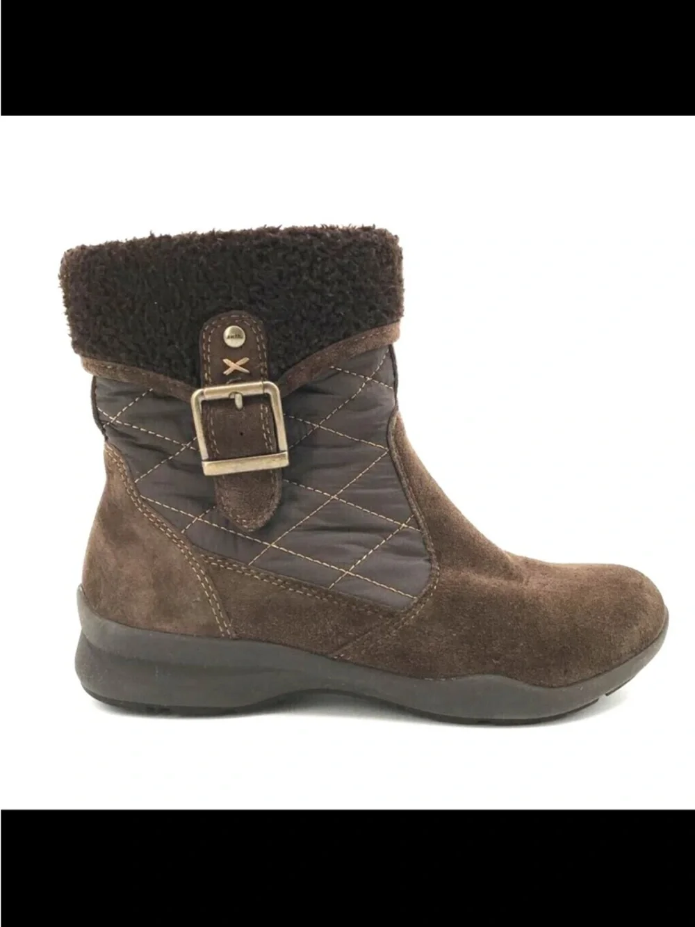 Earth Origins Womens Pinnacle Ankle Boots Booties Brown Suede Faux Fur Zip 9B